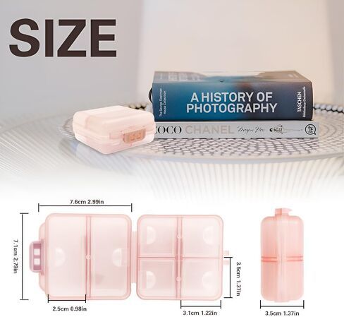 Maiiu Daily Pill Organizer, 9 Compartments Portable Pill Case, Small Pill Box for Pocket Purse to Hold Medicine Vitamin, Cod Liver Oil,Purple in Kuwait