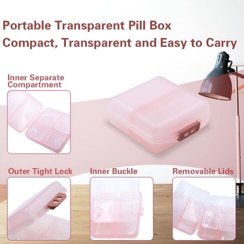 Maiiu Daily Pill Organizer, 9 Compartments Portable Pill Case, Small Pill Box for Pocket Purse to Hold Medicine Vitamin, Cod Liver Oil,Purple in Kuwait