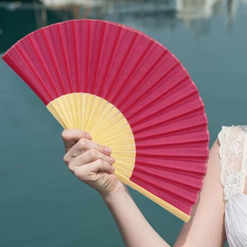Fabric Handheld Folding Hand Fan with a Tassel Grade A Bamboo Ribs for Women Girls Summer Party Event Favor Birthday Wedding Souvenir Gift (Moss/Olive Green) in Saudi Arabia