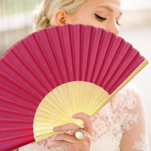Fabric Handheld Folding Hand Fan with a Tassel Grade A Bamboo Ribs for Women Girls Summer Party Event Favor Birthday Wedding Souvenir Gift (Moss/Olive Green) in Saudi Arabia