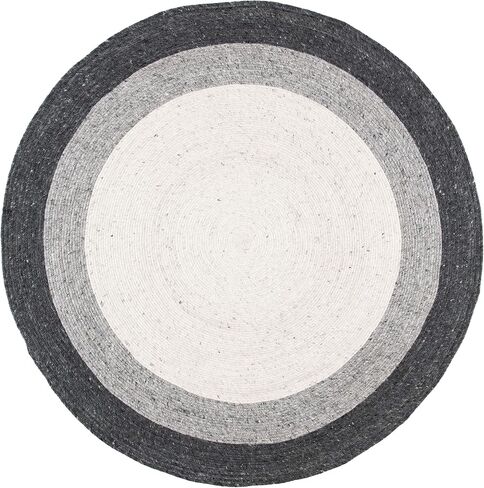 SAFAVIEH Braided Collection 4' x 6' Oval Charcoal/Ivory BRD903H Handmade Country Cottage Reversible Wool Entryway Foyer Living Room Bedroom Kitchen Area Rug in Saudi Arabia