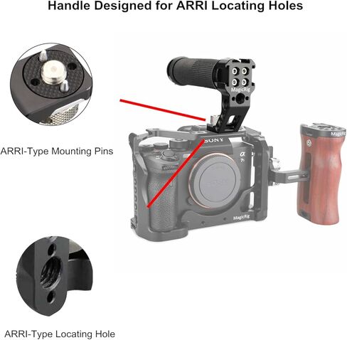 مقبض جانبي من MAGICRIG بمقبض علوي مع 3 حوامل للأحذية الباردة من أجل فتحات تحديد موقع ARRI ولقفص الكاميرا A7RIII A7III A7SIII R5 R6 in Kuwait