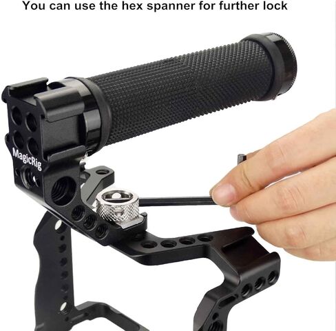 مقبض جانبي من MAGICRIG بمقبض علوي مع 3 حوامل للأحذية الباردة من أجل فتحات تحديد موقع ARRI ولقفص الكاميرا A7RIII A7III A7SIII R5 R6 in Kuwait