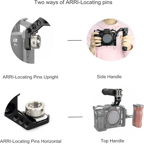 مقبض جانبي من MAGICRIG بمقبض علوي مع 3 حوامل للأحذية الباردة من أجل فتحات تحديد موقع ARRI ولقفص الكاميرا A7RIII A7III A7SIII R5 R6 in Kuwait