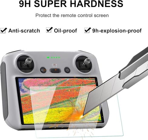 3 عبوات DJI Mini 3 Pro HD واقي شاشة من الزجاج المقوى 5.5 بوصة 9H صلابة مضادة للخدش متوافقة مع ملحقات وحدة التحكم عن بعد DJI Mini 3 Pro RC in Kuwait