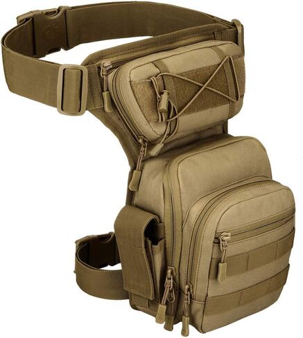 YFNT Tactical Drop Leg Bag for Men Women Military Thigh Pouch Outdoor Motorcycle Riding Hiking Waist Fanny Pack Travel Bag, Black in Saudi Arabia