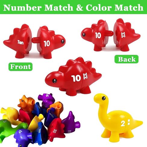 Geweiya ألعاب تعلم الأبجدية مطابقة الحروف ألعاب الديناصورات للأطفال الصغار 1-3 ABC ألعاب مطابقة الحروف ما قبل المدرسة التعليمية مونتيسوري المهارات الحركية الدقيقة لعبة الفرز للأطفال الذين تتراوح أعمارهم بين 3-5 بنين بنات هدية in Kuwait