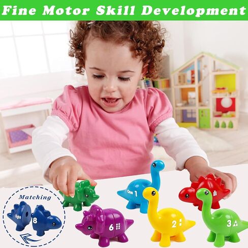 Geweiya ألعاب تعلم الأبجدية مطابقة الحروف ألعاب الديناصورات للأطفال الصغار 1-3 ABC ألعاب مطابقة الحروف ما قبل المدرسة التعليمية مونتيسوري المهارات الحركية الدقيقة لعبة الفرز للأطفال الذين تتراوح أعمارهم بين 3-5 بنين بنات هدية in Kuwait
