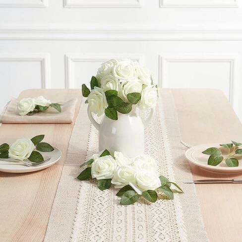 مجموعة الزهور الاصطناعية H.FLOLAVIDA، زهور حريرية رغوية وهمية لديكور الزفاف بنفسك، حمام الطفل، دش الزفاف، باقة الزفاف، قطع مركزية من الزهور، طاولات الحفلات، ديكورات المنزل in Kuwait