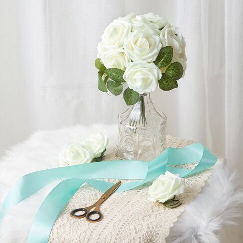 مجموعة الزهور الاصطناعية H.FLOLAVIDA، زهور حريرية رغوية وهمية لديكور الزفاف بنفسك، حمام الطفل، دش الزفاف، باقة الزفاف، قطع مركزية من الزهور، طاولات الحفلات، ديكورات المنزل in Kuwait