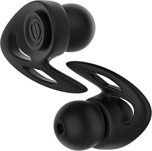 سدادات أذن مومبا لتقليل ضوضاء النوم، حماية السمع قابلة لإعادة الاستخدام، سدادات أذن من السيليكون فائقة النعومة متوسط ​​تقليل إلى 24 ديسيبل NRR، زوج واحد من سدادات الأذن + 8 أطراف أذن بحجم M/L، خطاف أسود in Kuwait