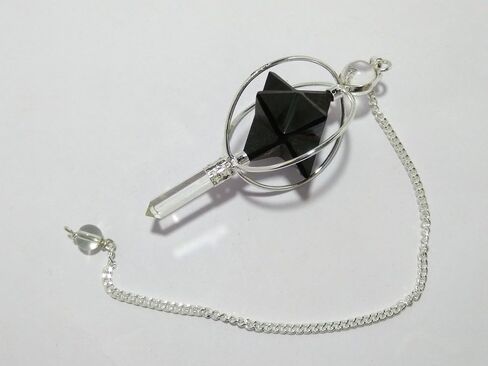 WholesaleGemShop Black Tourmaline Spinning Merkaba Pendulum Dowsing Healing Chakra Balancing Reiki AA in Kuwait