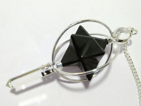 WholesaleGemShop Black Tourmaline Spinning Merkaba Pendulum Dowsing Healing Chakra Balancing Reiki AA in Kuwait