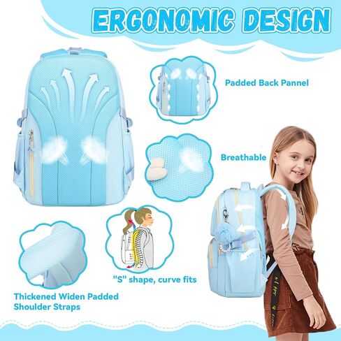 MOONBABY Girls Backpack for School Kawaii Book Bag for Kids Teens Adult Pink (with Furry Decoration) in Kuwait