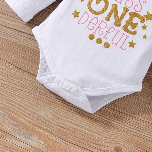 ATCTBOGFS Baby Girl 1st Birthday Cake Smash Toddler Girl Miss Onederful Romper Tutu Skirt with Headband Clothes Set in Kuwait