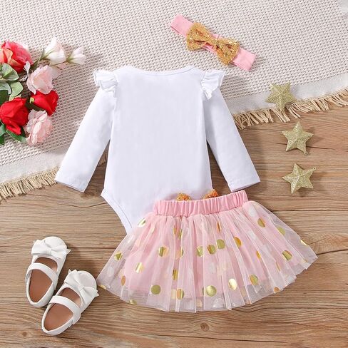 ATCTBOGFS Baby Girl 1st Birthday Cake Smash Toddler Girl Miss Onederful Romper Tutu Skirt with Headband Clothes Set in Kuwait