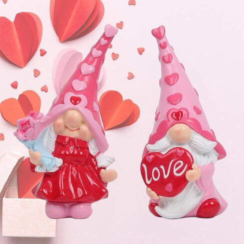 Valentines Day Gnomes Decorations,Indoor Home Decor,2 Packs Valentines Day Gnomes Figurines Decorations, Sweet Valentines Day Gifts for Him Her,Valentines Day Decorations, in Kuwait