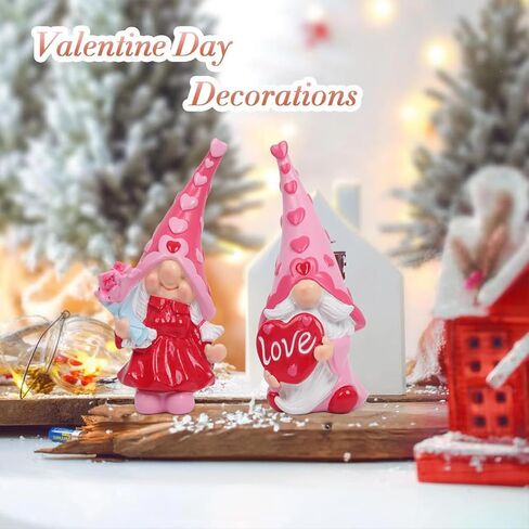 Valentines Day Gnomes Decorations,Indoor Home Decor,2 Packs Valentines Day Gnomes Figurines Decorations, Sweet Valentines Day Gifts for Him Her,Valentines Day Decorations, in Kuwait