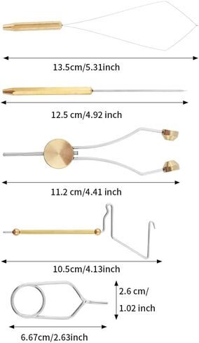 Jaeskeclip 5pcs Fly Tying Tools Stainless Steel Set Fly Tying Bobbin Thread Holder, Whip Finisher, Bobbin Threader, Arrow Scissor, Winder Bobbin Threader Needle for Lure Making Tool(Silver) in Saudi Arabia