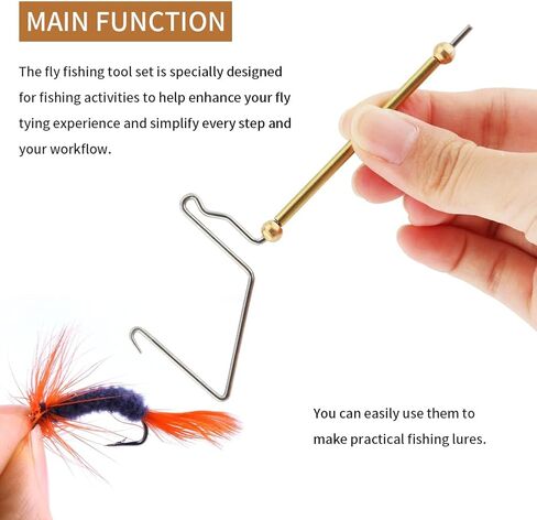 Jaeskeclip 5pcs Fly Tying Tools Stainless Steel Set Fly Tying Bobbin Thread Holder, Whip Finisher, Bobbin Threader, Arrow Scissor, Winder Bobbin Threader Needle for Lure Making Tool(Silver) in Saudi Arabia
