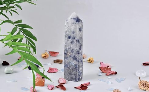 CNYANFEI 6-7 بوصة برج كامبا جاسبر كبير سداسي أخضر كريستال عصا أحجار كريمة أصلية عمود كريستالي لديكور المنزل هدية شبكة كريستال in Kuwait