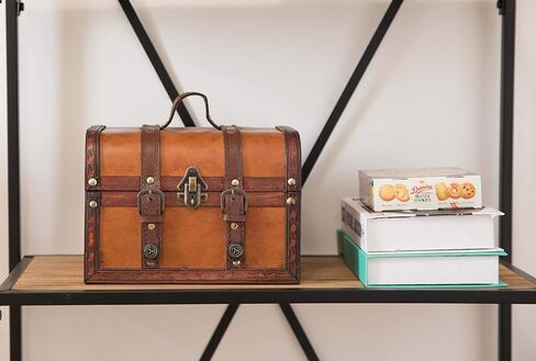 Vintiquewise(TM Decorative Wood Leather Treasure Box (Set of 2) in Kuwait