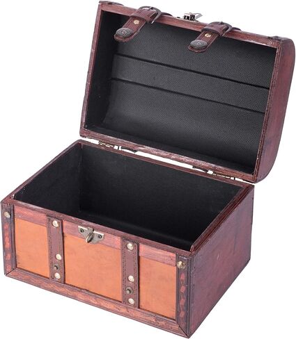 Vintiquewise(TM Decorative Wood Leather Treasure Box (Set of 2) in Kuwait