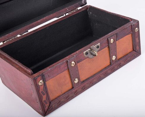 Vintiquewise(TM Decorative Wood Leather Treasure Box (Set of 2) in Kuwait
