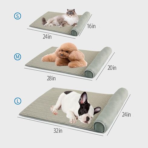 سرير تبريد للكلاب وحصيرة نوم من Pbed Summer - سرير تبريد ذاتي للقطط من الحرير الجليدي، أريكة قابلة للغسل في الغسالة مع قاعدة مضادة للانزلاق، سهلة الحمل، للكلاب والقطط الصغيرة والمتوسطة والكبيرة (S 24 بوصة × 16 بوصة × 4 بوصة، وردي) in Kuwait