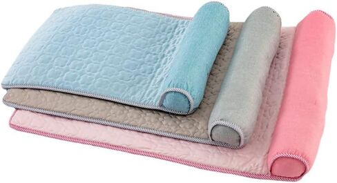 سرير تبريد للكلاب وحصيرة نوم من Pbed Summer - سرير تبريد ذاتي للقطط من الحرير الجليدي، أريكة قابلة للغسل في الغسالة مع قاعدة مضادة للانزلاق، سهلة الحمل، للكلاب والقطط الصغيرة والمتوسطة والكبيرة (S 24 بوصة × 16 بوصة × 4 بوصة، وردي) in Kuwait