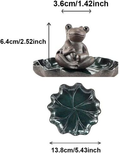 SKMIHJL Frog Backflow Incense Burner Lotus Leaf Tray Incense Burner Incense Holder Censer for Cone/Stick Incense with Ash Catcher for Home Office (Brown Frog) in Saudi Arabia