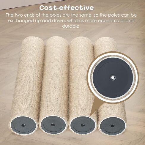 6 Pack Cat Scratching Post Replacement, White Hemp Rope Refill Scratching Post Cat Tree DIY Spare Cat Scratcher Large Cat Tower Refurbishment for Indoor Cats with M8 Screws, 3.5 x 15.8 Inches in Saudi Arabia