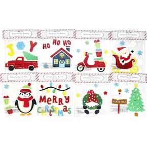 Christmas Winter Gel Sticker Window Clings Decoration Decor Bundle of 8 Packages in Saudi Arabia