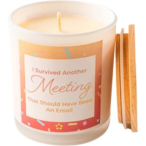 هدية مضحكة من أروميو للأصدقاء | شموع للنساء والرجال والأصدقاء وزملاء العمل وعيد الميلاد (نجوت من اجتماع آخر كان ينبغي أن يكون بريدًا إلكترونيًا) in Kuwait