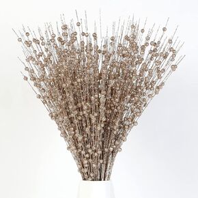 joyhalo 24 Pack Christmas Tree Picks and Sprays, Christmas Tree Filler Decorations, Christmas Glitter Berry Stem Ornaments, Decorative Bead Sticks, Glittery Twigs, Picks, Branches for Christmas Tree in Kuwait