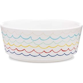 Waggo Ceramic Sketched Wave Dog Food and Water Bowl (Small, Multi) in Kuwait