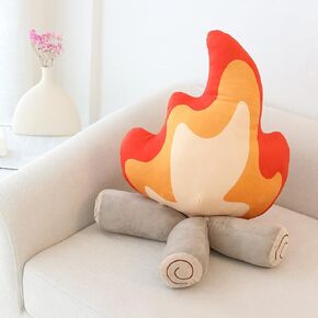 Funny Campfire Plush, Simulation Bonfire Plush Toy, Fake Fire Soft Stuffed Cartoon Doll Firewood Toys, for Outdoor Camping Toys, Home Pillow Cushion Decoration Pleasantly Surprised Gifts-15.7*17.7 IN