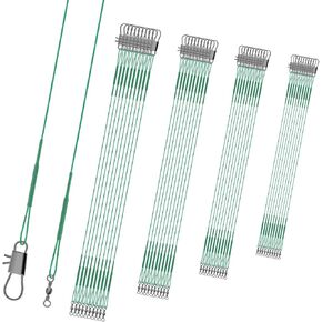KINBOM 40Pcs Fishing Leaders, Anti-bite Stainless Steel Wire Leaders Fishing Leaders Line with Swivels for Saltwater and Freshwater