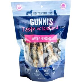 Gunnis Whole Herring Fish Crunchy Dog Treats, 3 Ounce Bag in Saudi Arabia