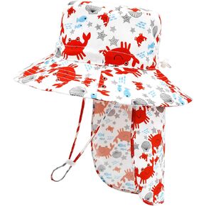 طفل قبعة الشمس مع رفرف الرقبة طفل القبعات للبنين بنات الرضع قبعة الشمس طفل قبعة بحافة لطيف الطفل قبعة الشاطئ UPF 50+ in Kuwait