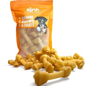 PIMA - Knotted Cheese Yak Chew Treats, Yak Chews for Large Dogs Below 55lbs, Canine Dog Chews, Knotted Dog Bones,Lactose-Free Dog Treats for Teeth, No Rawhide Dog Chews, Large, 16 oz