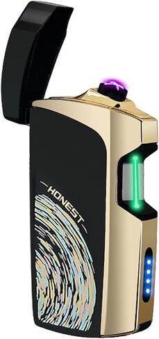 ولاعات كهربائية من RSBYE، ولاعة بلازما بمستشعر بالأشعة تحت الحمراء، ولاعة بقوس مزدوج مقاومة للرياح في الهواء الطلق ولاعة USB قابلة لإعادة الشحن ولاعة كهربائية عديمة اللهب مع مؤشر بطارية LED (أسود) in Kuwait