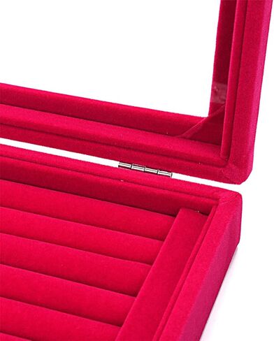 ماي جيل 7 فتحات خواتم مجوهرات مخملية عرض صينية حلق تخزين علبة مجوهرات صندوق تخزين in Kuwait