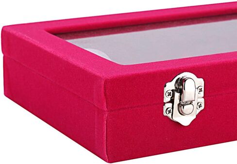 ماي جيل 7 فتحات خواتم مجوهرات مخملية عرض صينية حلق تخزين علبة مجوهرات صندوق تخزين in Kuwait