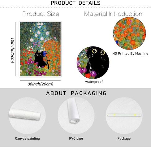 لوحة فنية جدارية فينتاج فان جوخ بتصميم قطة سوداء من فيرنيكس، صور قطط مضحكة للحمام والمنزل، مجموعة من 6 قطع مقاس 8 × 10 انش بدون اطار (اخضر، 6 قطع 08 × 10 انش غير مؤطر) in Kuwait