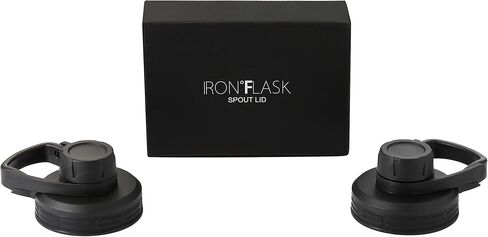 غطاء فوهة من IRON ° FLASK للفم الضيق، زجاجات مياه رياضية معزولة بسيطة، معيار مقصف مائي، غطاء حديث، غطاءان خاليان من مادة BPA (أسود منتصف الليل) in Saudi Arabia