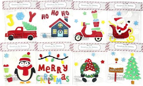 Christmas Winter Gel Sticker Window Clings Decoration Decor Bundle of 8 Packages in Saudi Arabia