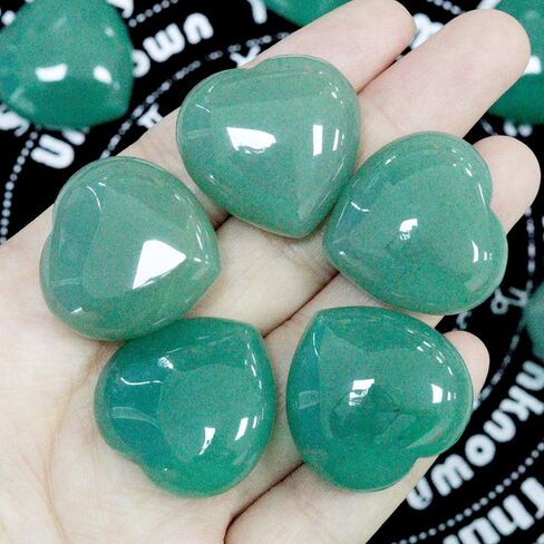 ZHIYUXI 1 بوصة حجر السج شفاء بلورات القلب الحب الحجارة مجموعات الكريستال الطبيعي المصقول جيب النخيل الإبهام الأحجار الكريمة توازن الطاقة التأمل العلاج الهدايا 5 قطع in Kuwait