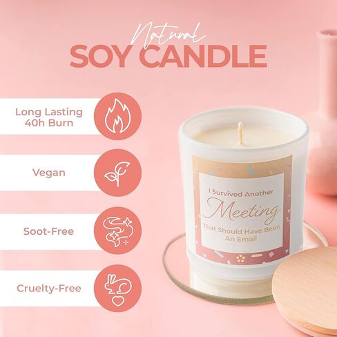 هدية مضحكة من أروميو للأصدقاء | شموع للنساء والرجال والأصدقاء وزملاء العمل وعيد الميلاد (نجوت من اجتماع آخر كان ينبغي أن يكون بريدًا إلكترونيًا) in Kuwait