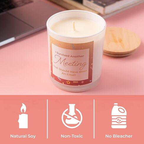 هدية مضحكة من أروميو للأصدقاء | شموع للنساء والرجال والأصدقاء وزملاء العمل وعيد الميلاد (نجوت من اجتماع آخر كان ينبغي أن يكون بريدًا إلكترونيًا) in Kuwait